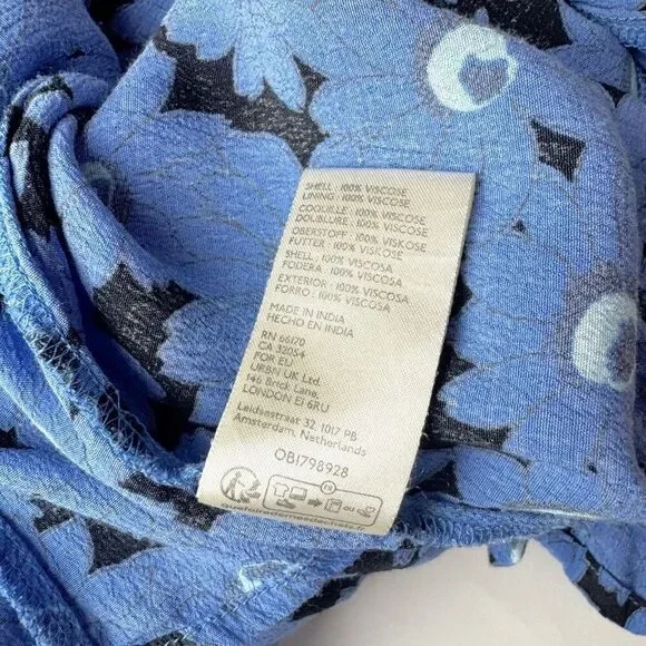 FREE PEOPLE * Rosalee Midi Dress | large | blue floral - Picture 9 of 10